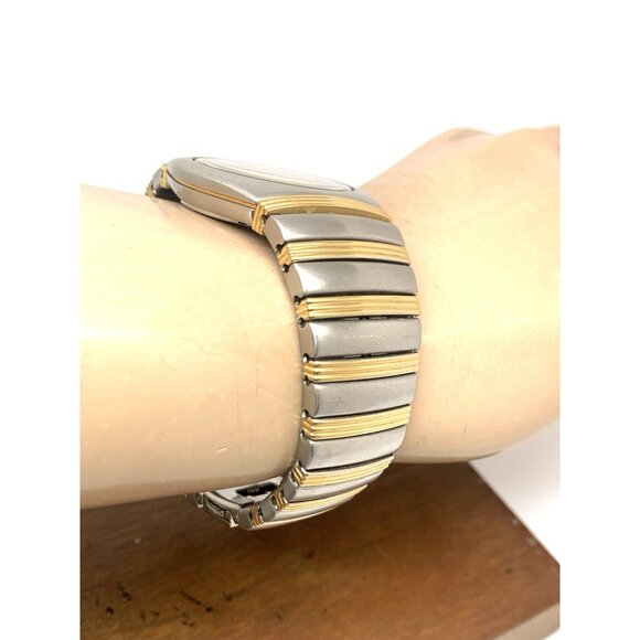 Seiko Men's Watch 5H23-6130 Vintage Quartz Silver Dial Day Date Two Tone Steel - Picture 12 of 14